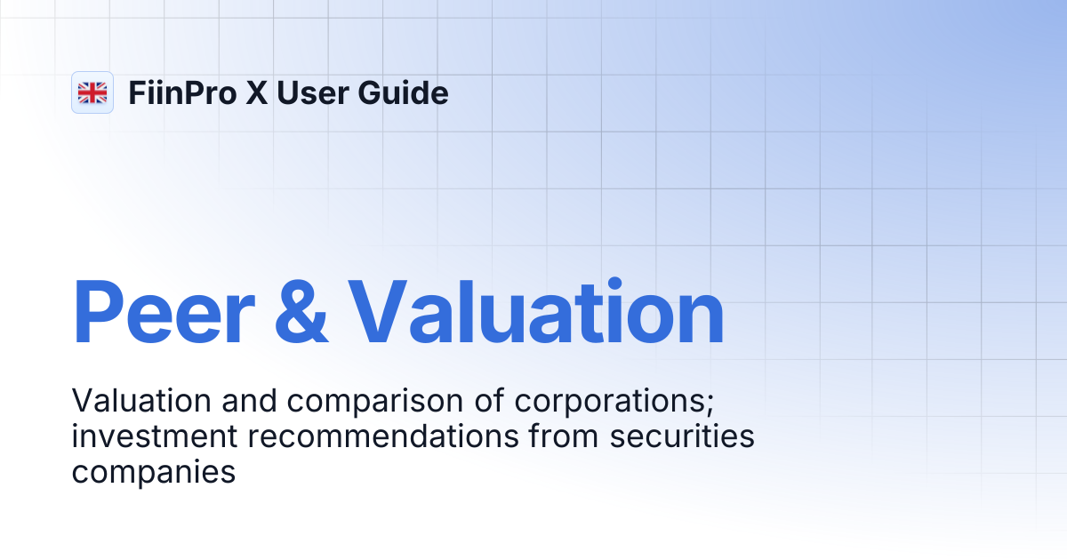 Peer & Valuation | English | FiinPro X User Guide